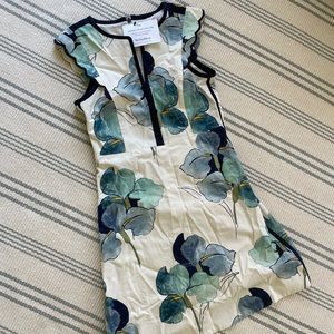 Tory Burch scallop sleeve floral sheath dress